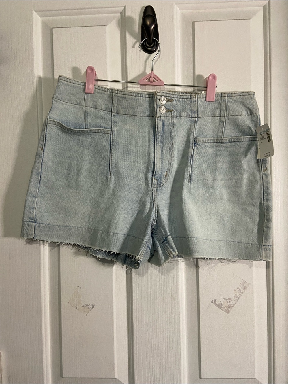 Maurices Light Blue Denim Shorts with Raw Hem